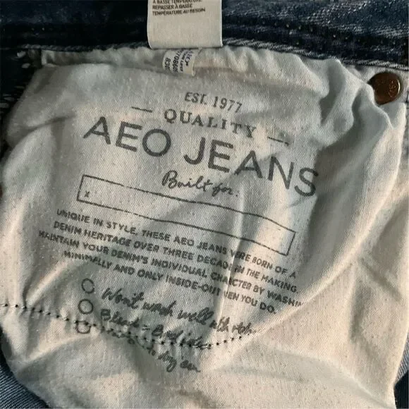 American Eagle Women's Kick Boot Super Stretch Bootcut Blue Jeans Size 14 - Picture 9 of 10